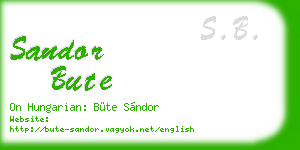 sandor bute business card